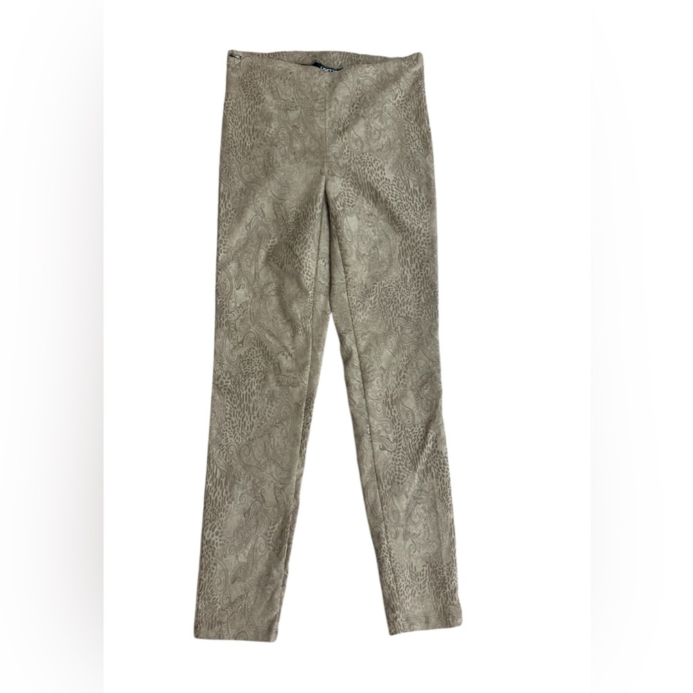 LISETTE Montreal tan animal paisley 
Print suede pull up pants